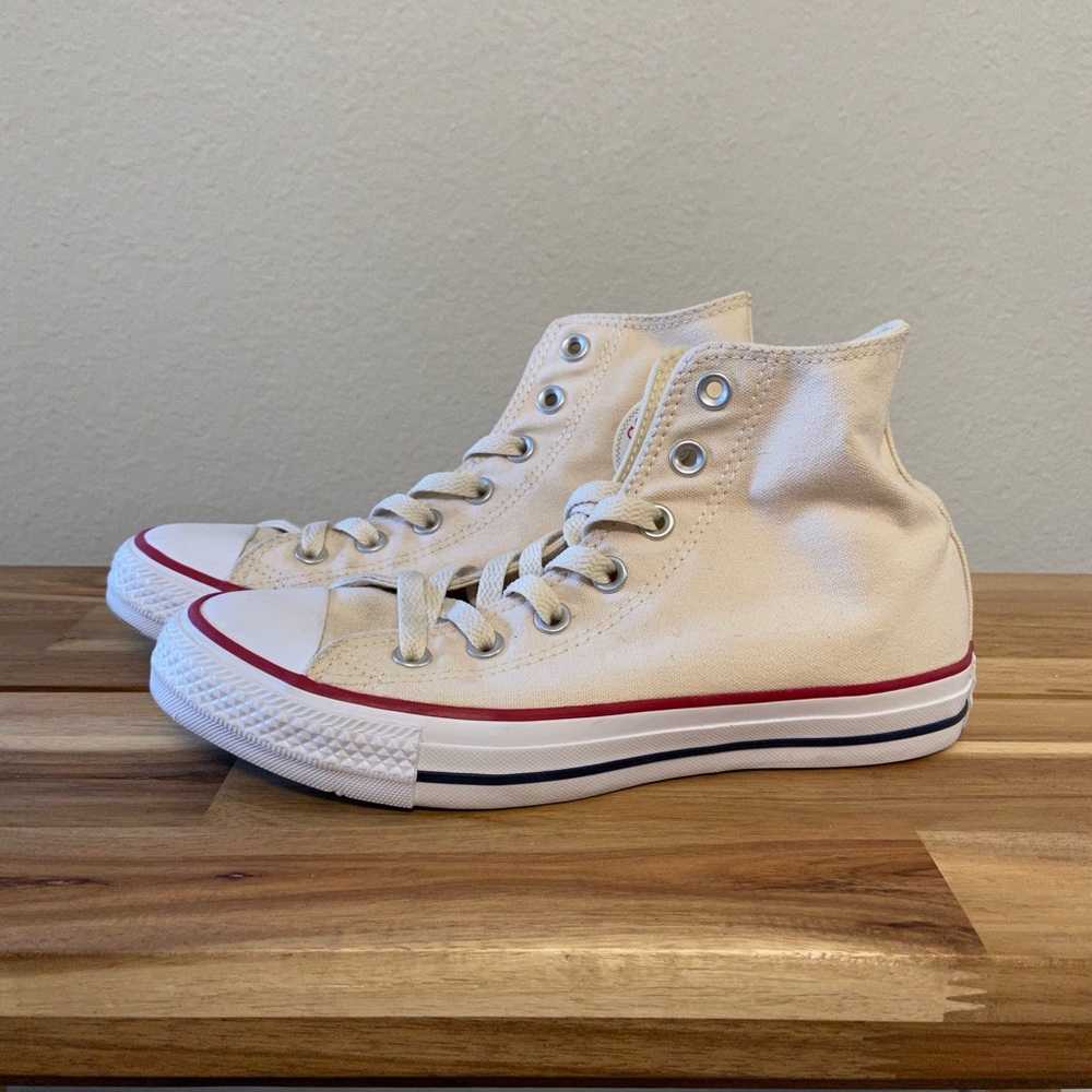 Converse High Tops All Star Cream Canvas WORN ONCE